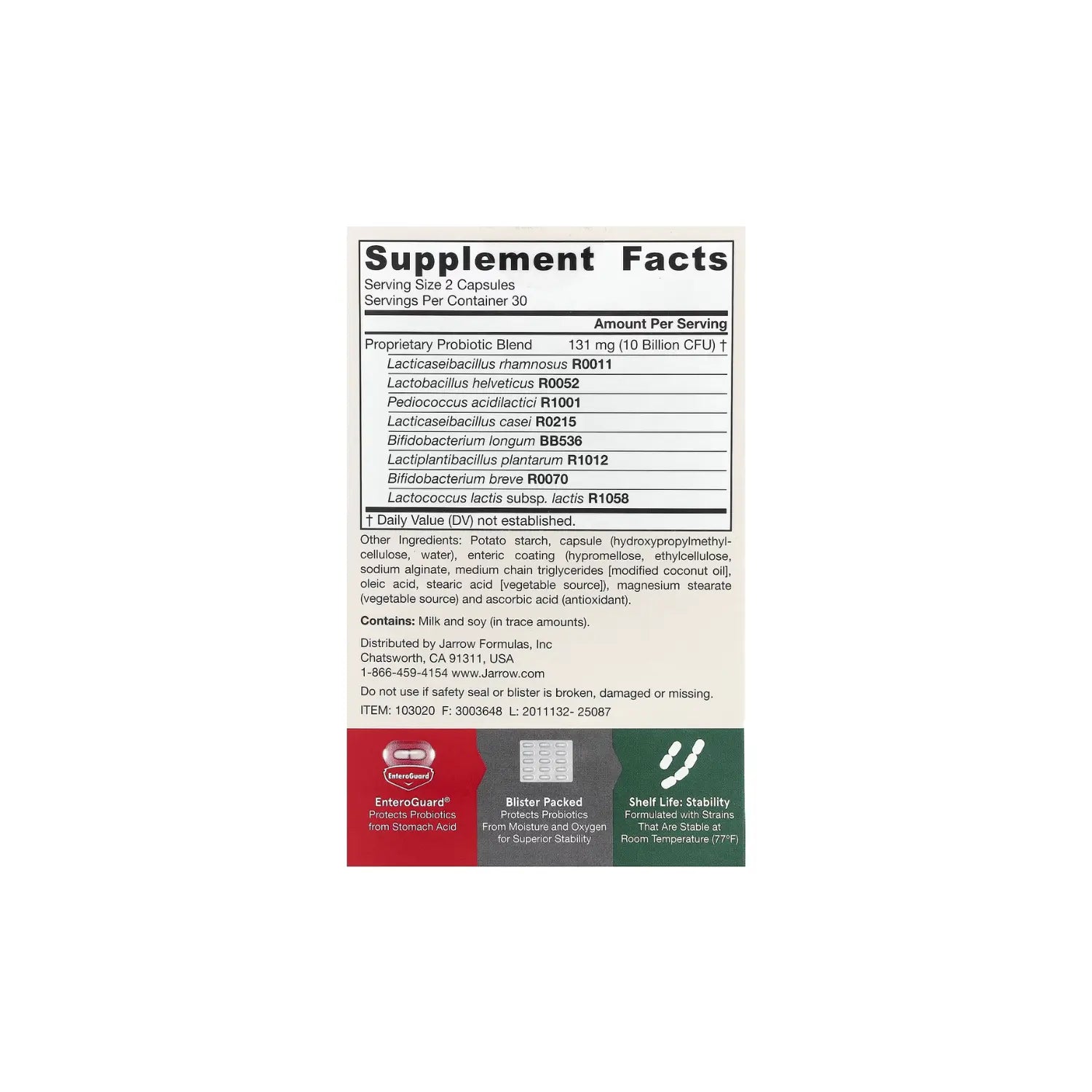 Jarrow formulas jarro-dophilus eps probioticos 60 caps sfn