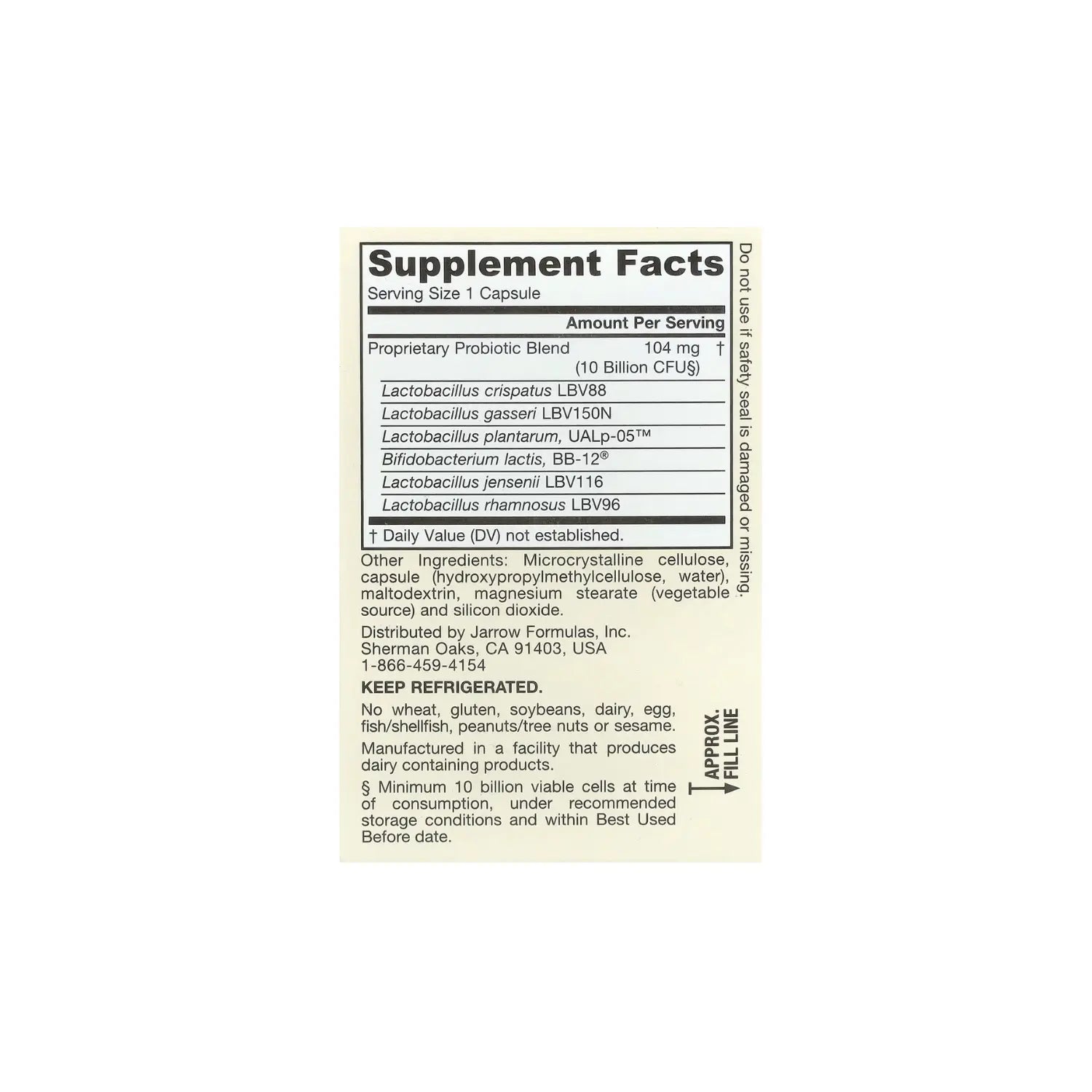 Jarrow Formulas Fem-Dophilus 10 billion UFC 30 vcaps sfn