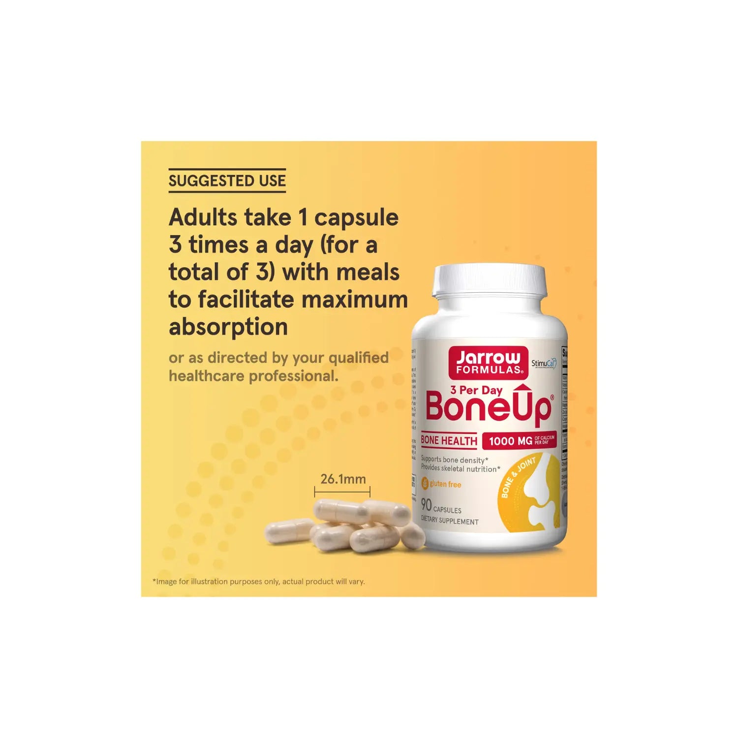 Jarrow Formulas, BoneUp 3 Per-Day, 1,000 mg, 90 Capsules