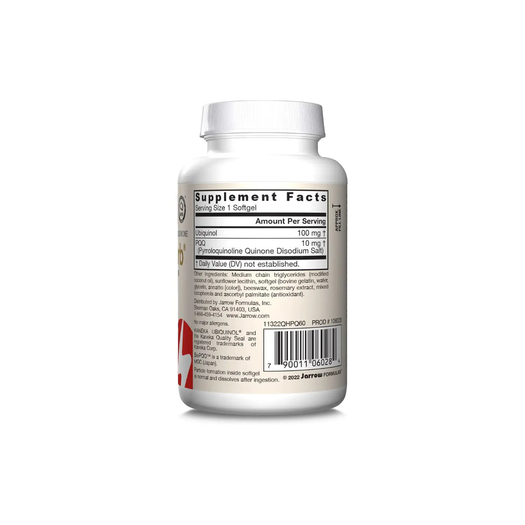 Jarrow Formulas Ubiquinol QH-Absorb + PQQ 60 capsulas sfn