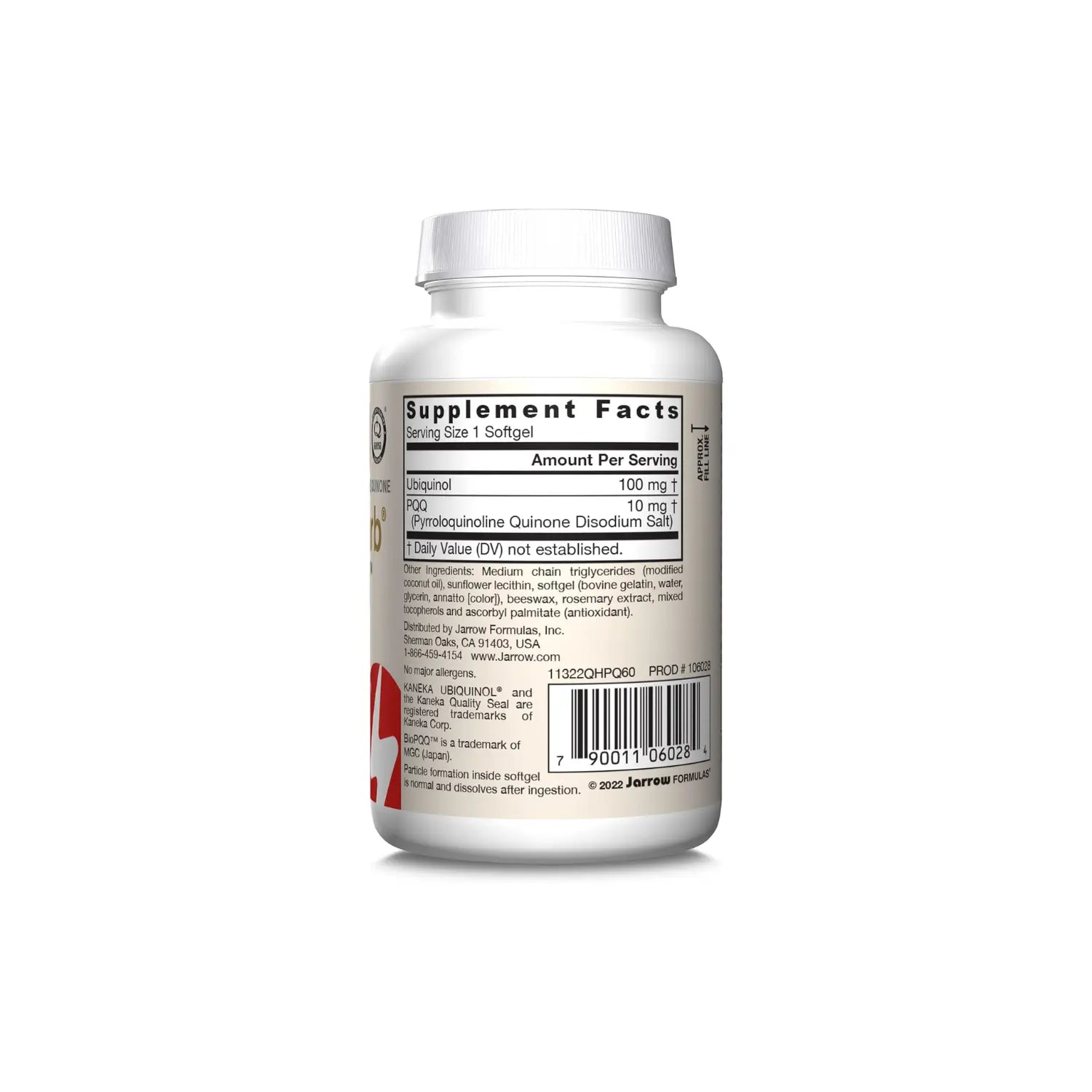 Jarrow Formulas Ubiquinol QH-Absorb + PQQ 60 capsulas sfn