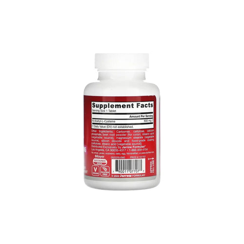 Jarrow Formulas NAC Sustain 600 mg 60 comprimidos sfn