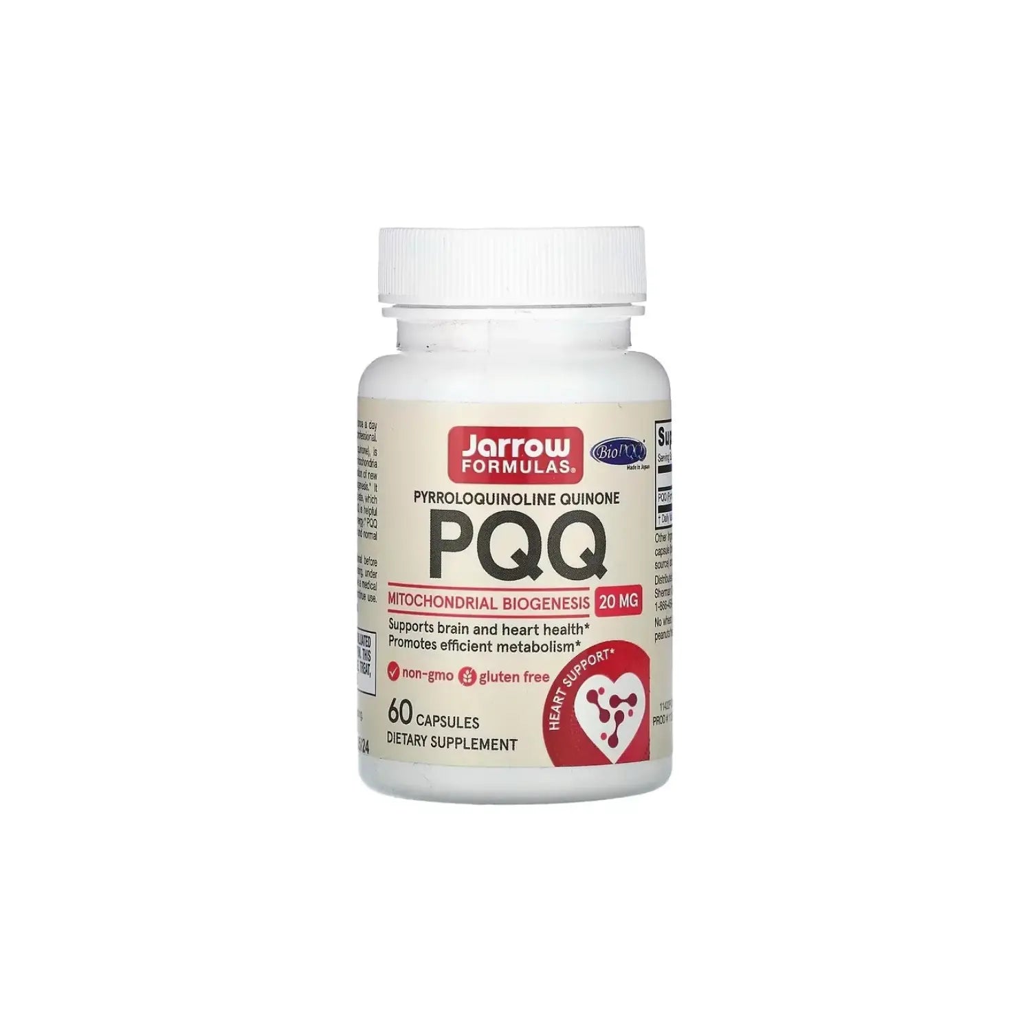Jarrow Formulas PQQ 20 mg 60 cápsulas sfn