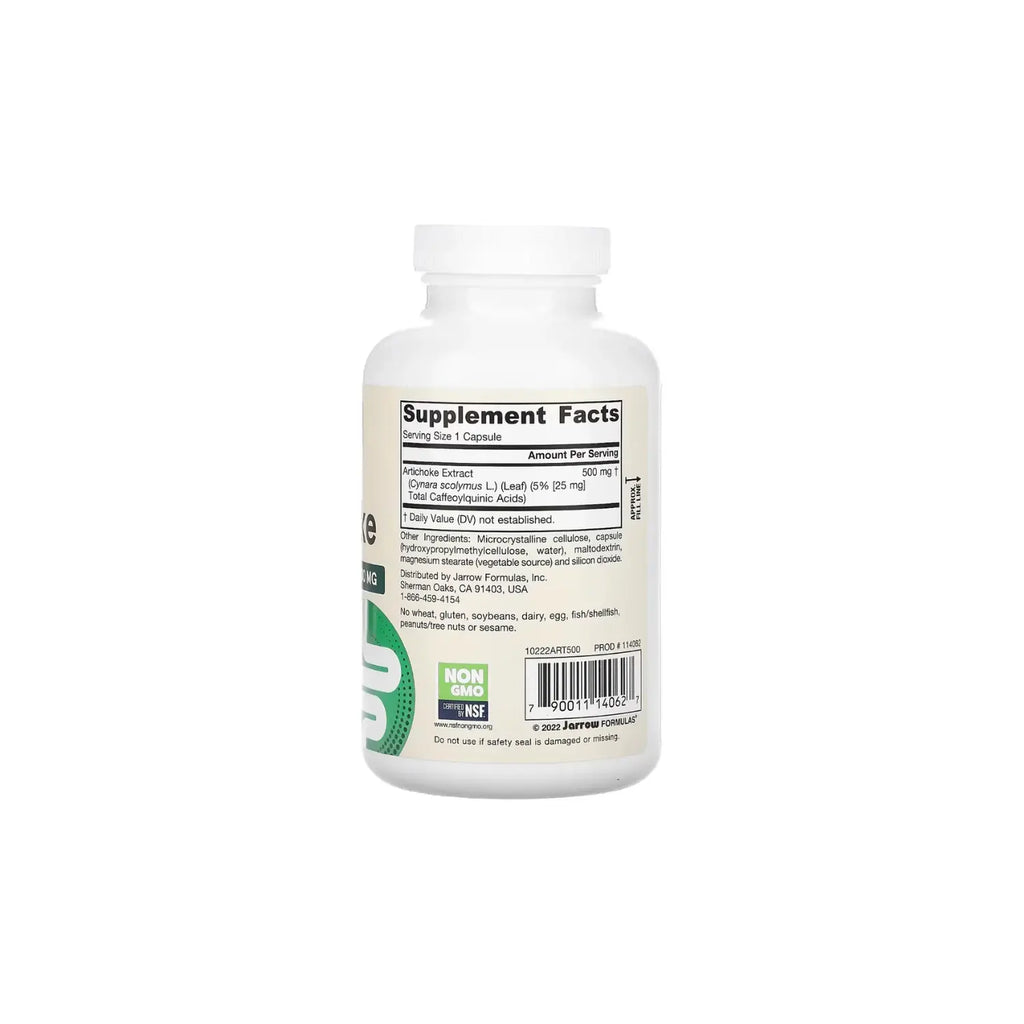 Jarrow Formulas Alcachofa 500 mg 180 cápsulas vegetales Sfn