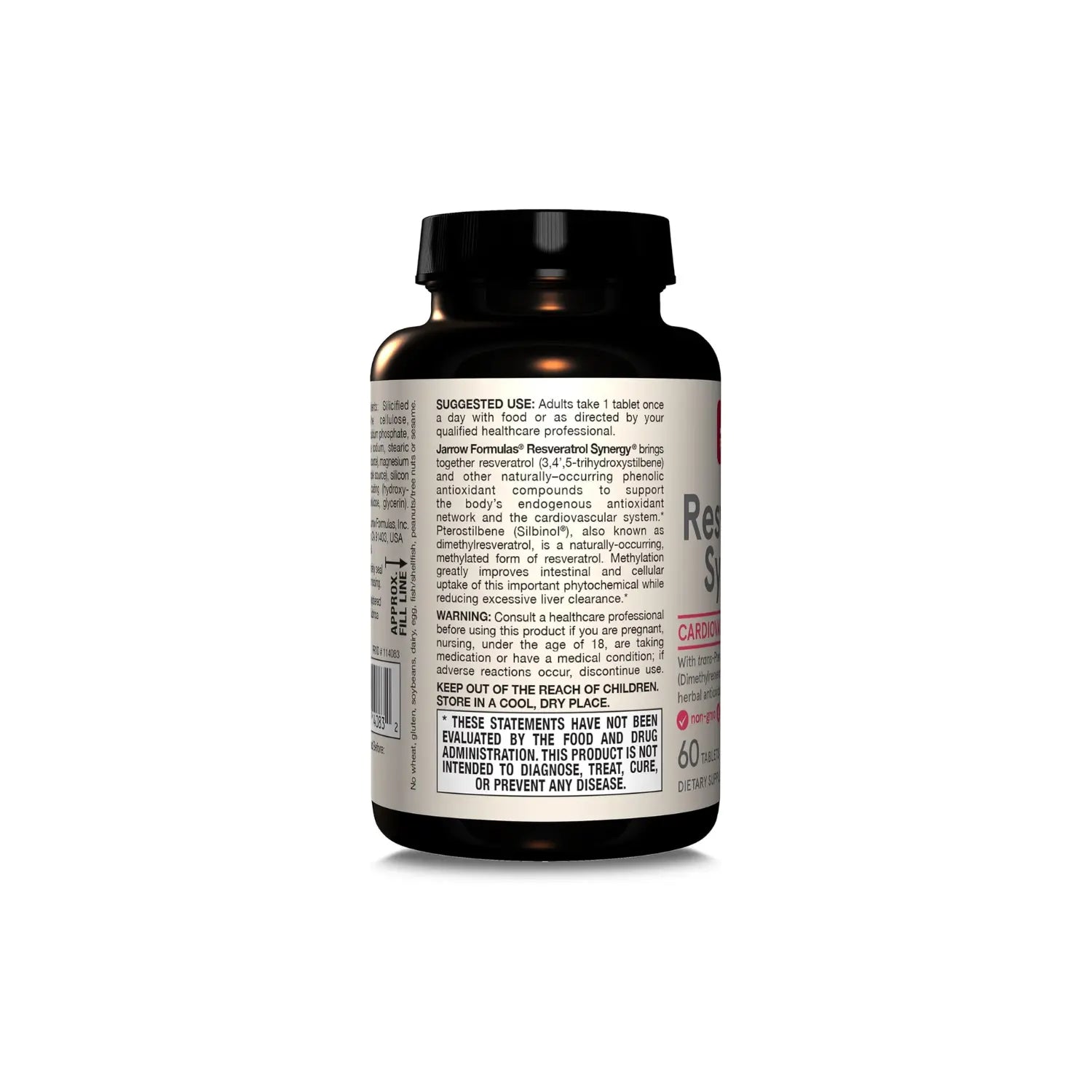 Jarrow Formulas Sinergia de resveratrol vegano 60 tabs sfn
