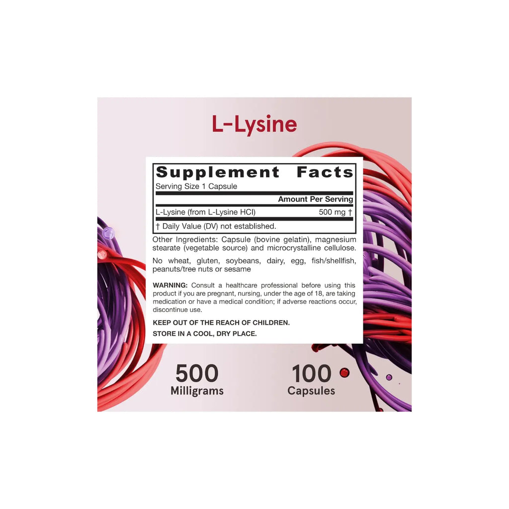 Jarrow Formulas L-lisina 500 mg 100 capsulas sfn