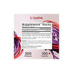 Jarrow Formulas L-lisina 500 mg 100 capsulas sfn