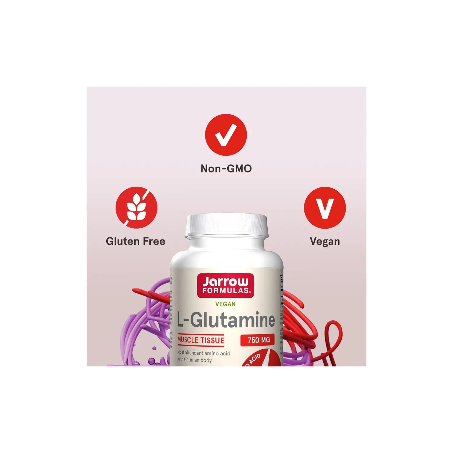 Jarrow Formulas L-glutamina 750mg 120 cápsulas vegetales sfn