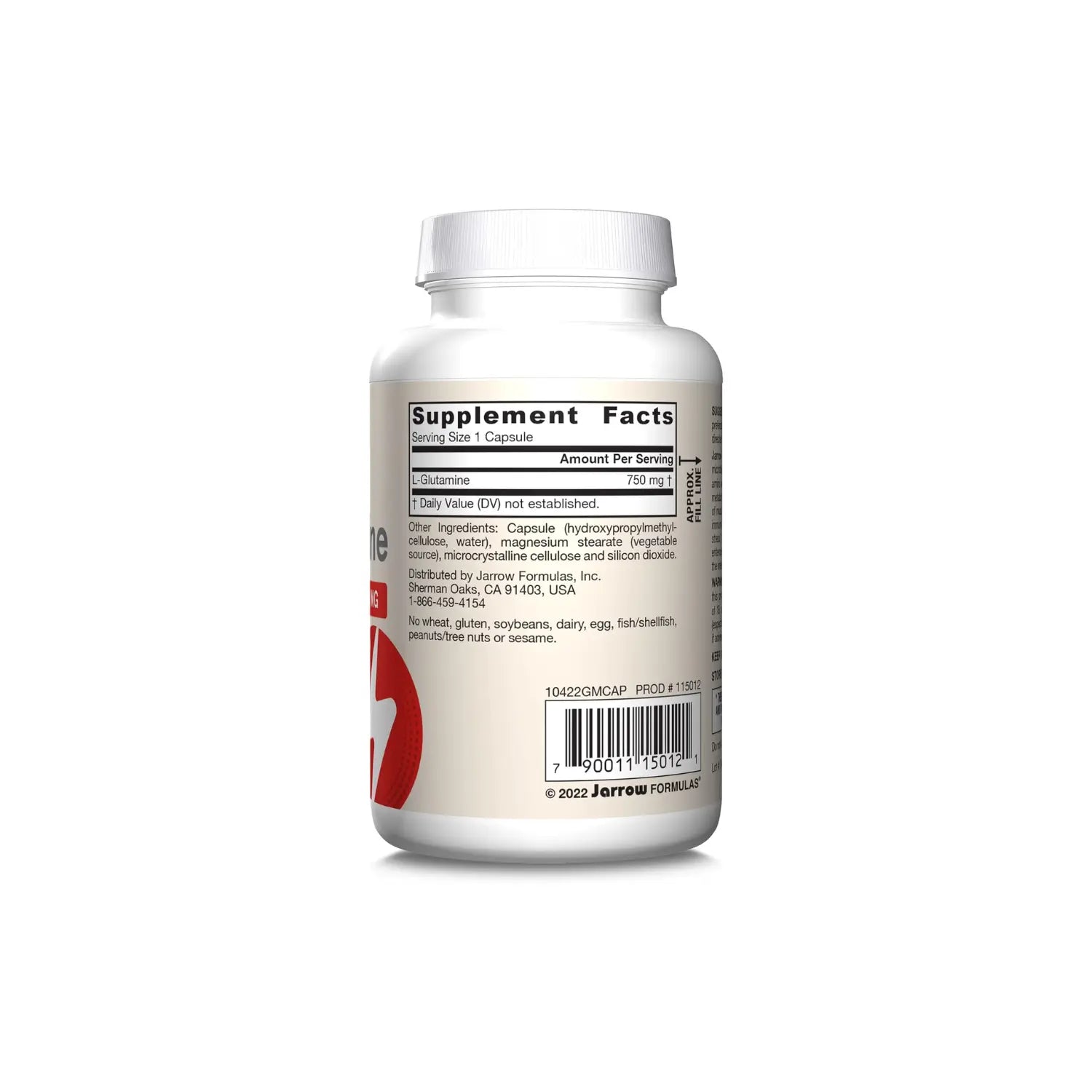 Jarrow Formulas L-glutamina 750mg 120 cápsulas vegetales sfn