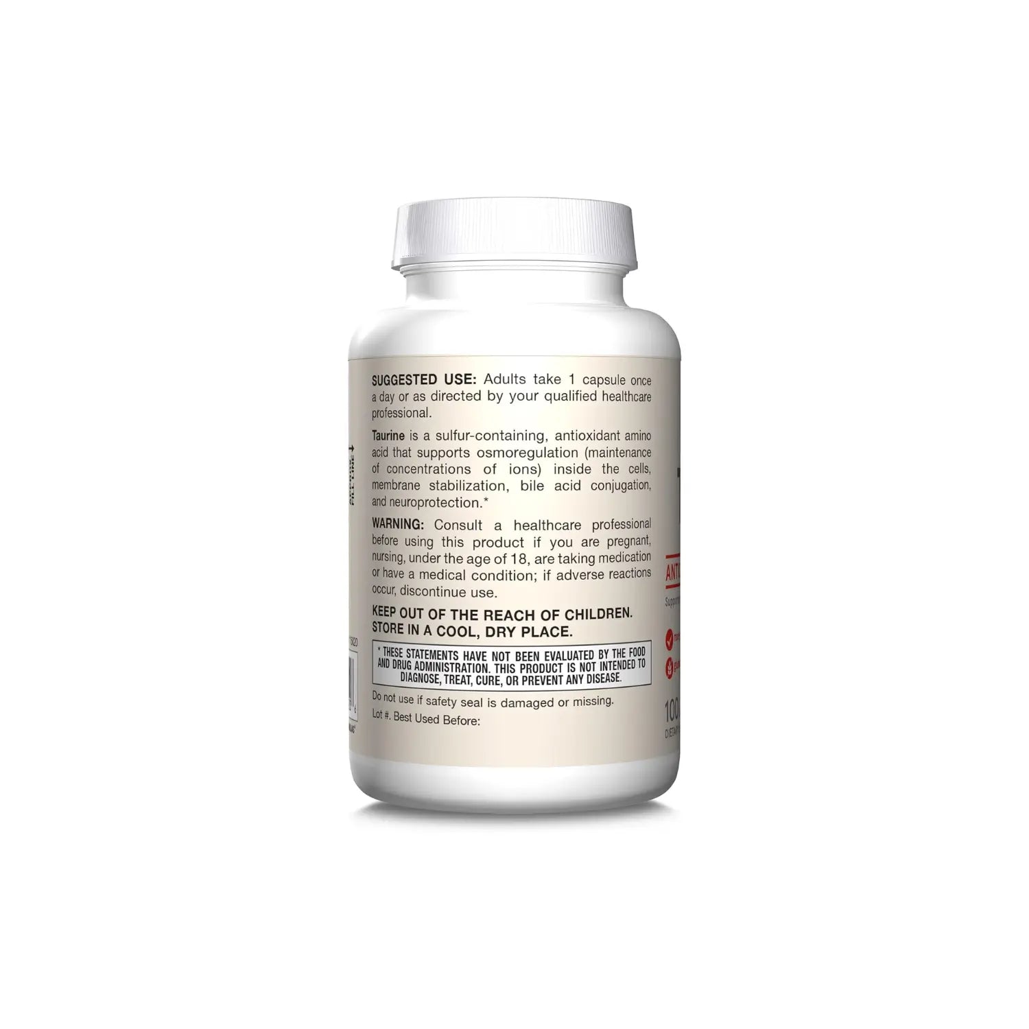 Jarrow Formulas Taurina 1000 mg 100 cápsulas sfn