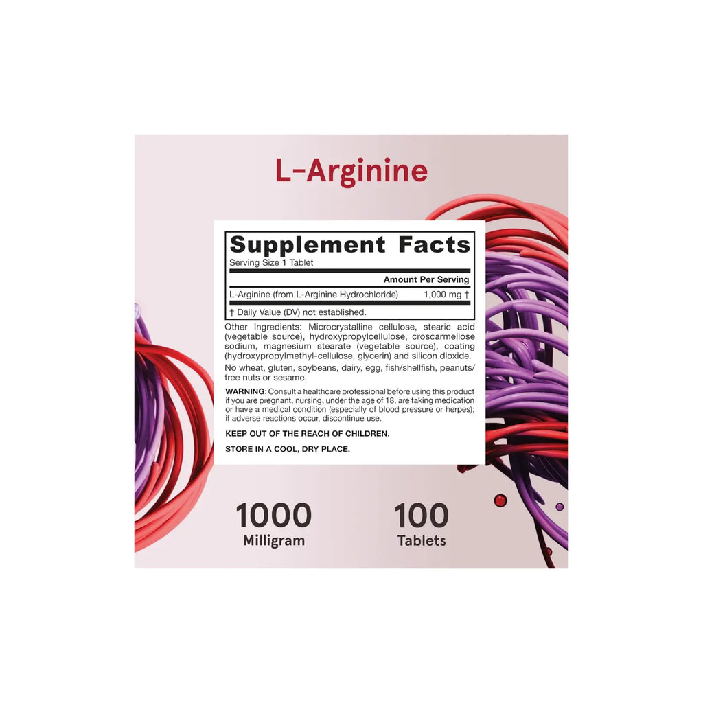 Jarrow Formulas, Arginina vegana, 1000 mg 100 tabletas sfn