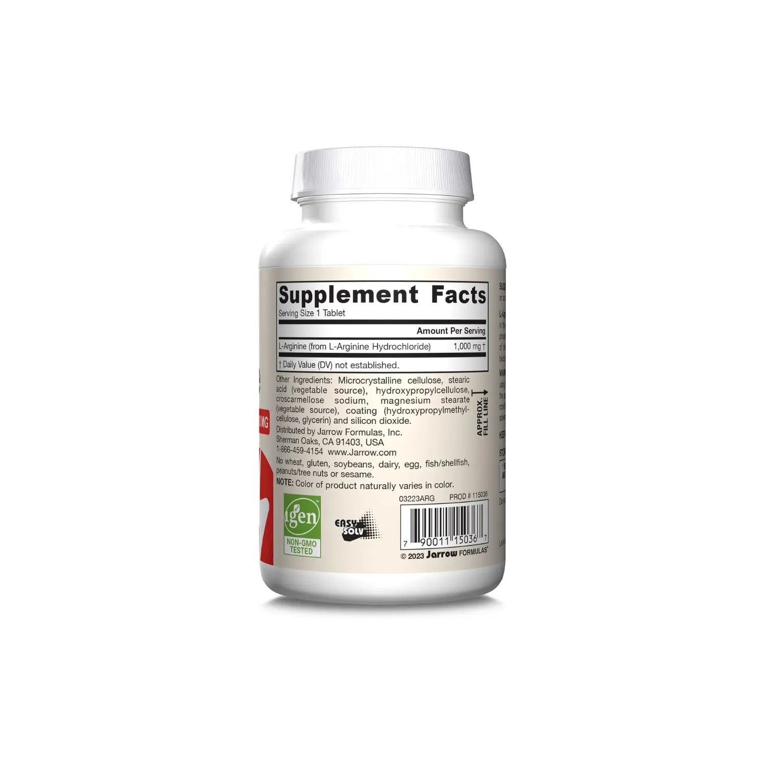 Jarrow Formulas, Arginina vegana, 1000 mg 100 tabletas sfn