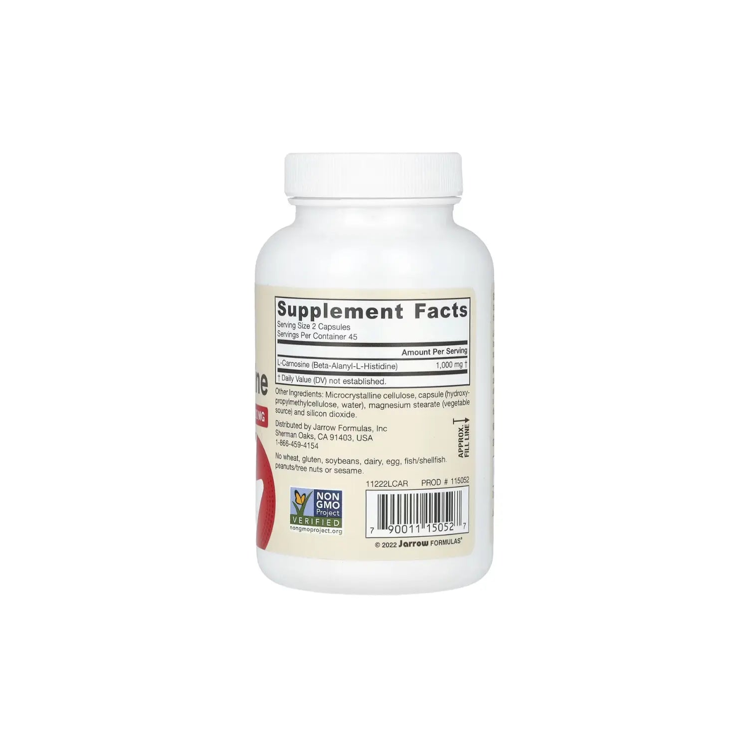Jarrow Formulas L-carnosina 90 capsulas vegetales sfn