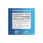 Jarrow Formulas Glutatión reducido 500 mg 120 cápsulas sfn