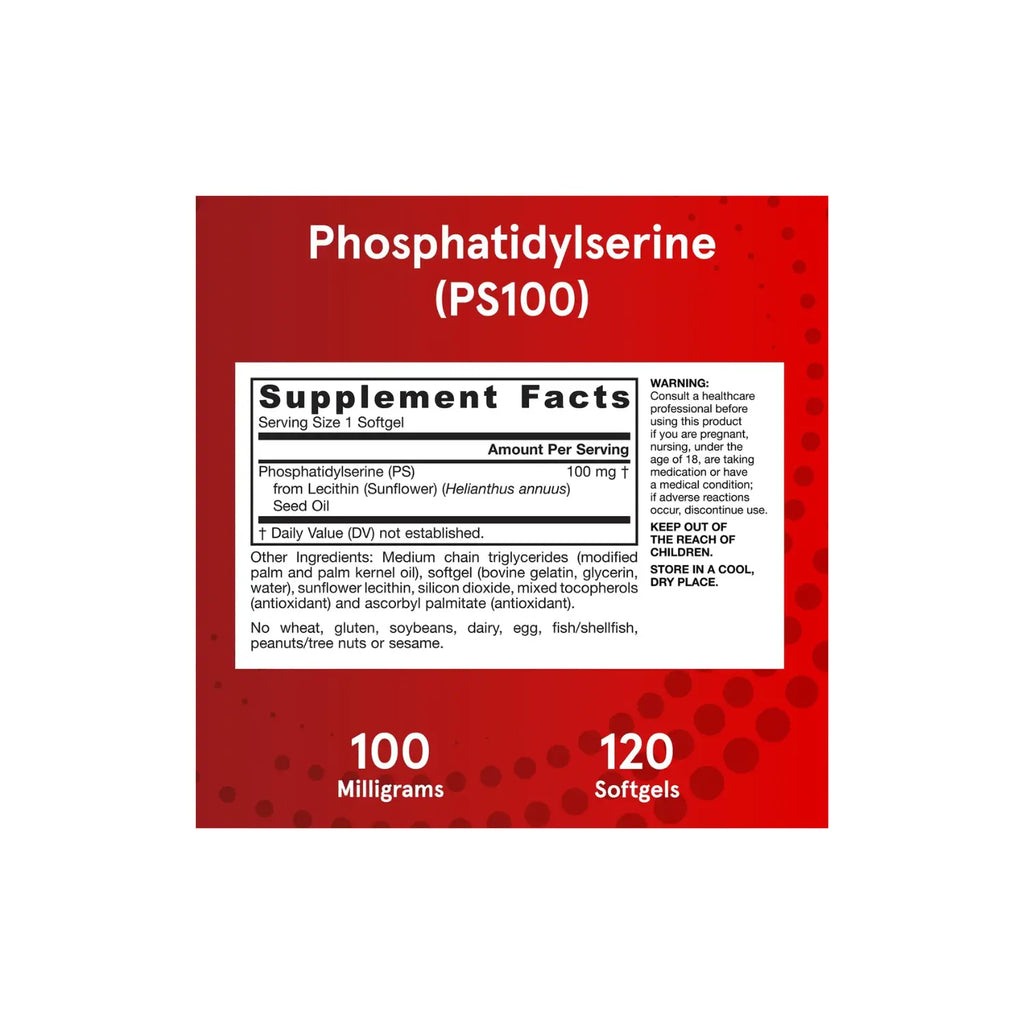 Jarrow formulas fosfatidilserina PS100 100mg 60 softgels sfn