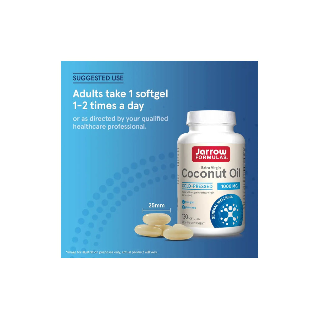 Jarrow Formulas, Extra Virgin Coconut Oil , 1,000 mg, 120 Softgels