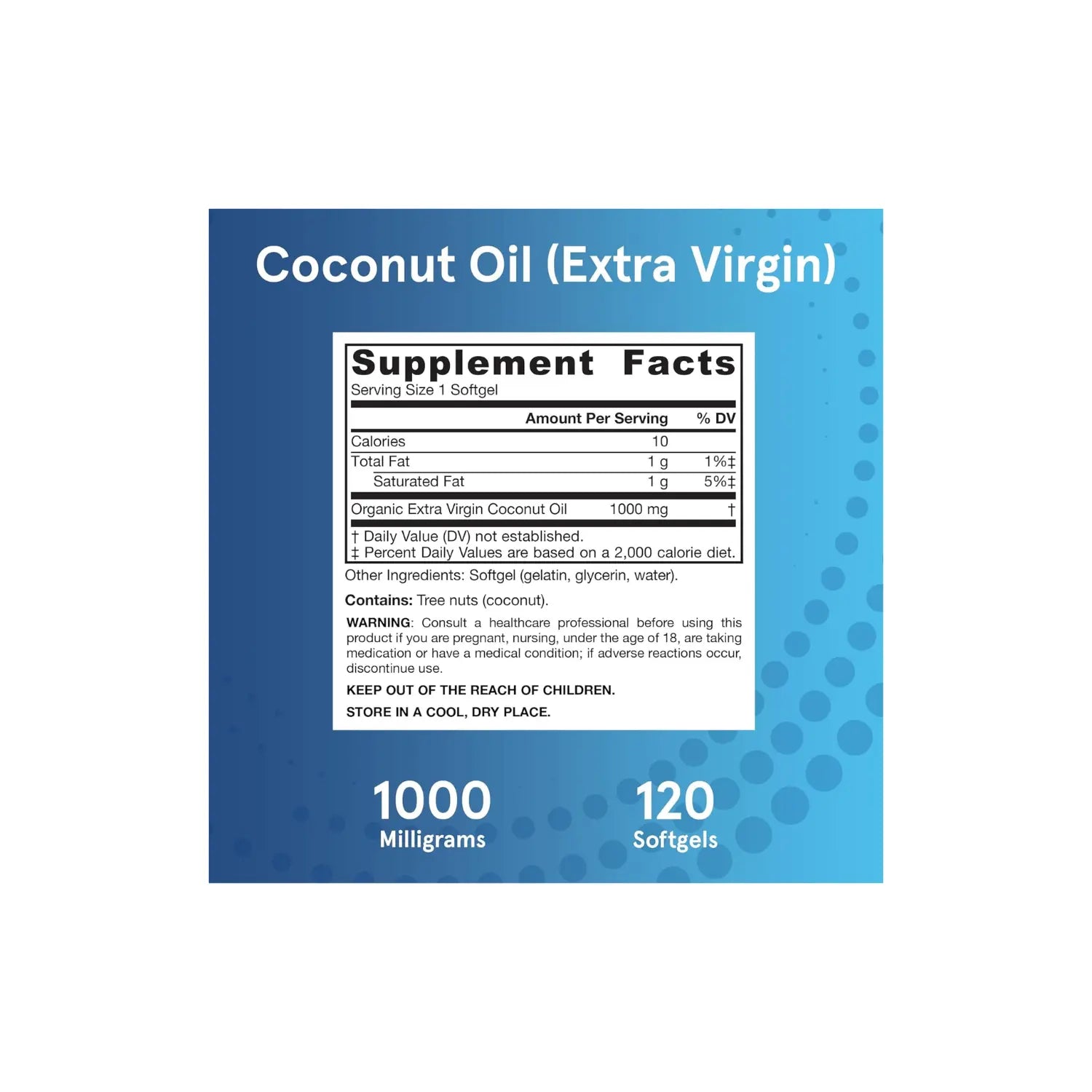 Jarrow Formulas, Extra Virgin Coconut Oil , 1,000 mg, 120 Softgels