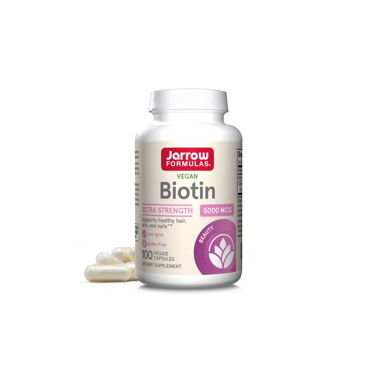 Jarrow Formulas Biotina 5000 mcg, 100 cápsulas vegetales sfn