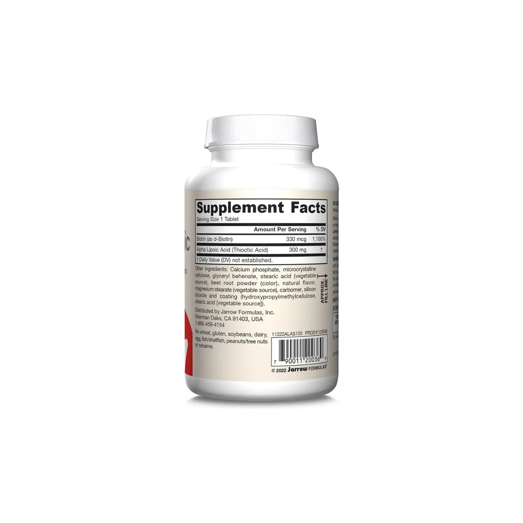 Jarrow Formulas Alfa-lipoica Con Biotina 300 Mg 120 Tabs Sfn