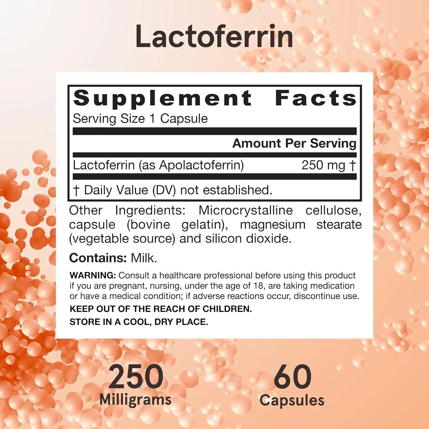 Jarrow Formulas Lactoferrina Liofilizada 250 mg 60 caps sfn