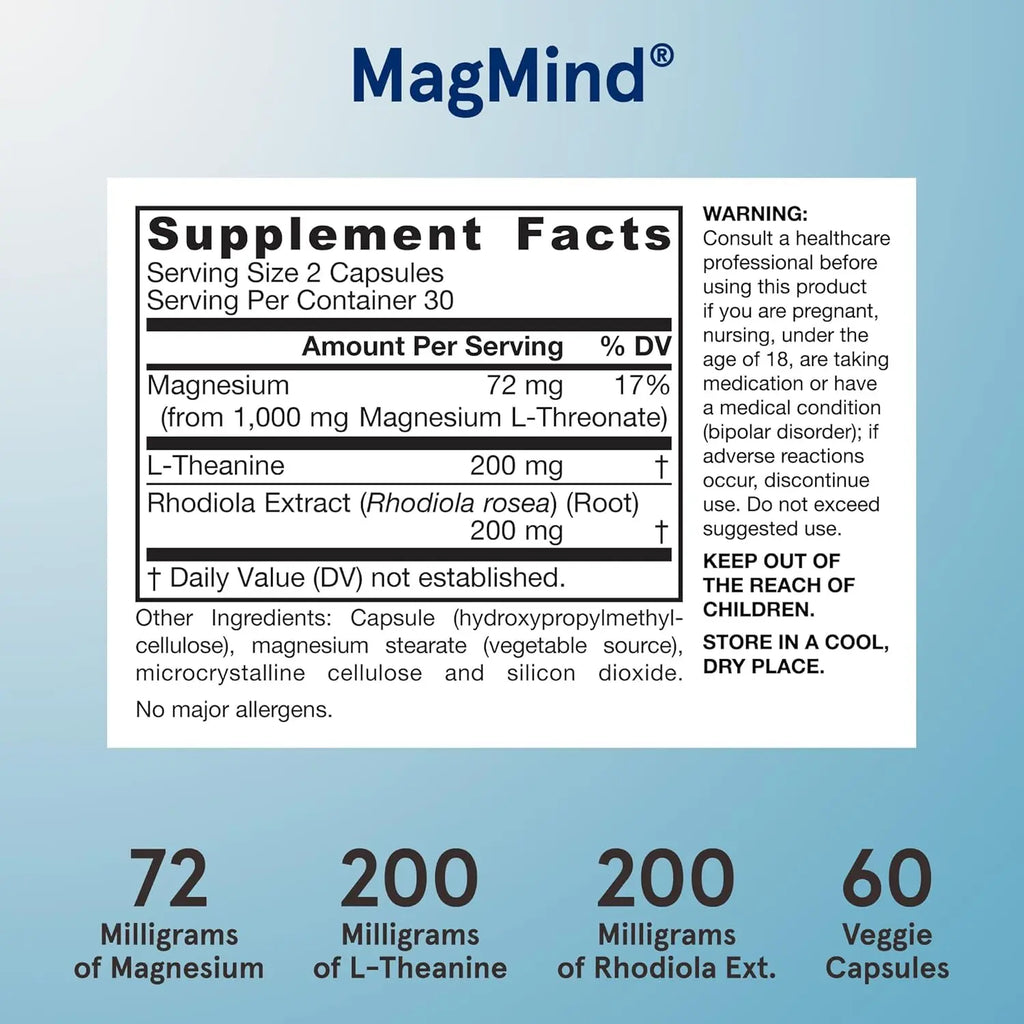Jarrow formulas Magmind magnesio y l teanina 60 caps sfn