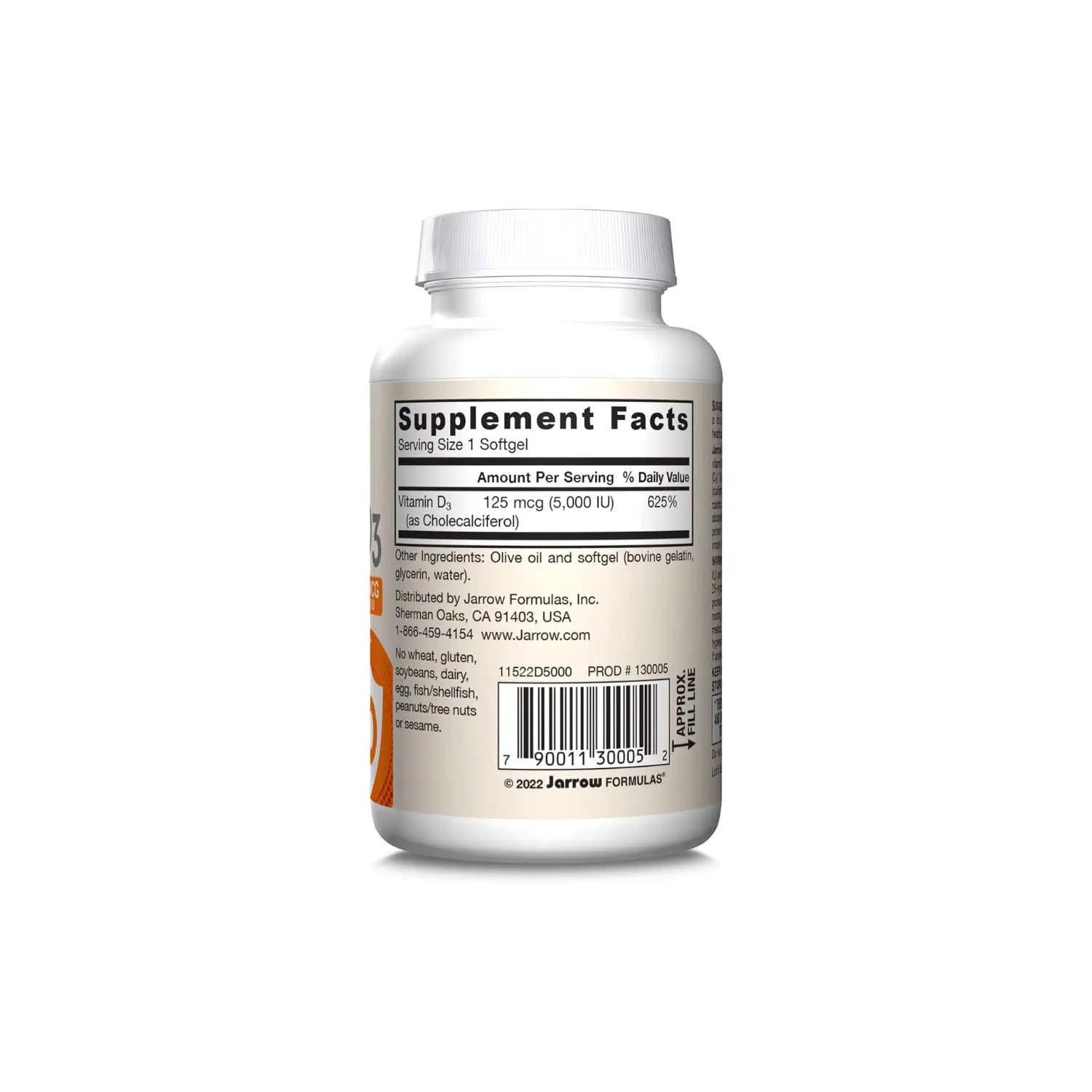 Jarrow formulas Vitamin D3 125 mcg 100 caps sfn