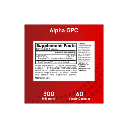 Jarrow Formulas Alpha GPC, 300 mg, 60 cápsulas vegetales Sfn