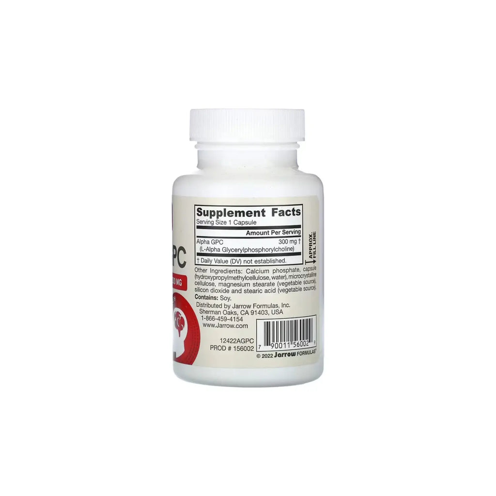 Jarrow Formulas Alpha GPC, 300 mg, 60 cápsulas vegetales Sfn