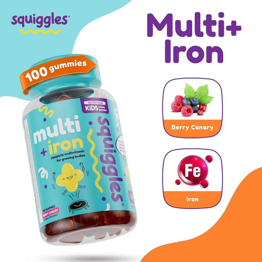 Squiggle Kid's Multi + Iron 100 gummies