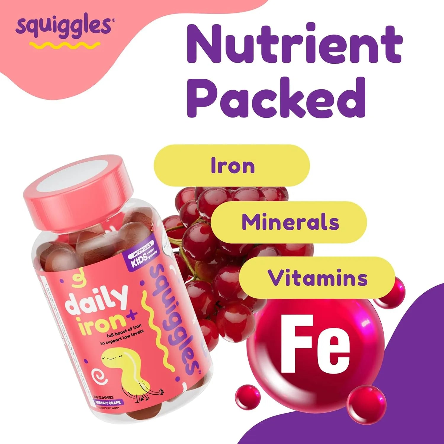 Squiggles Kid's Daily Iron + 100 gummies