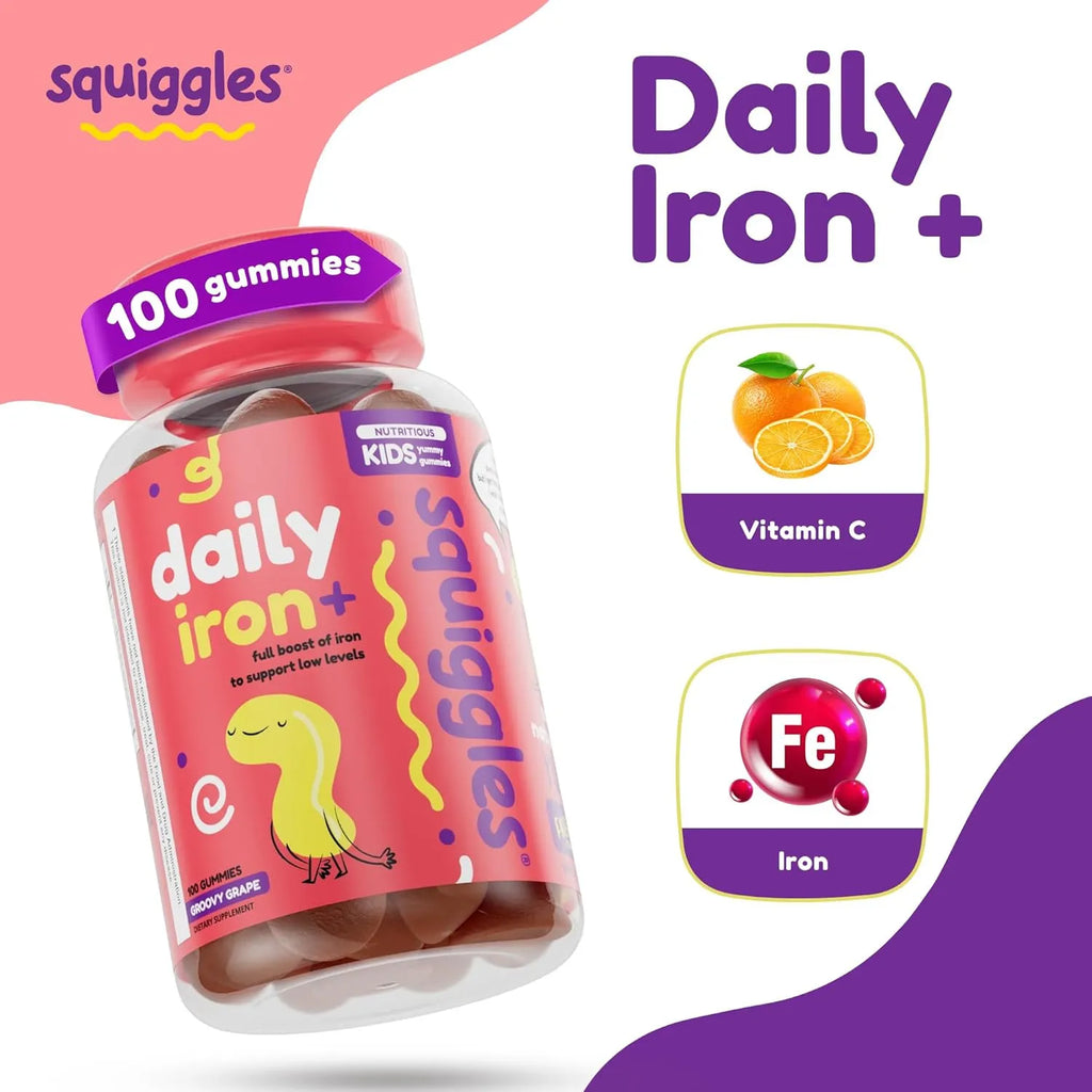 Squiggles Kid's Daily Iron + 100 gummies
