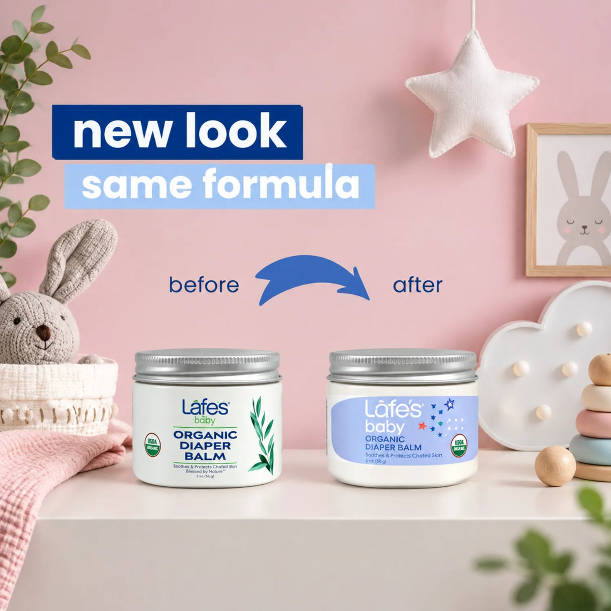 LAFE'S Bálsamo Orgánico para Pañal de Bebé 2 oz / 56 g | Protección natural para la piel delicada del bebé | Con aceites y mantecas vegetales orgánicas | Sin fragancias artificiales ni químicos agresivos | Bálsamo para pañal