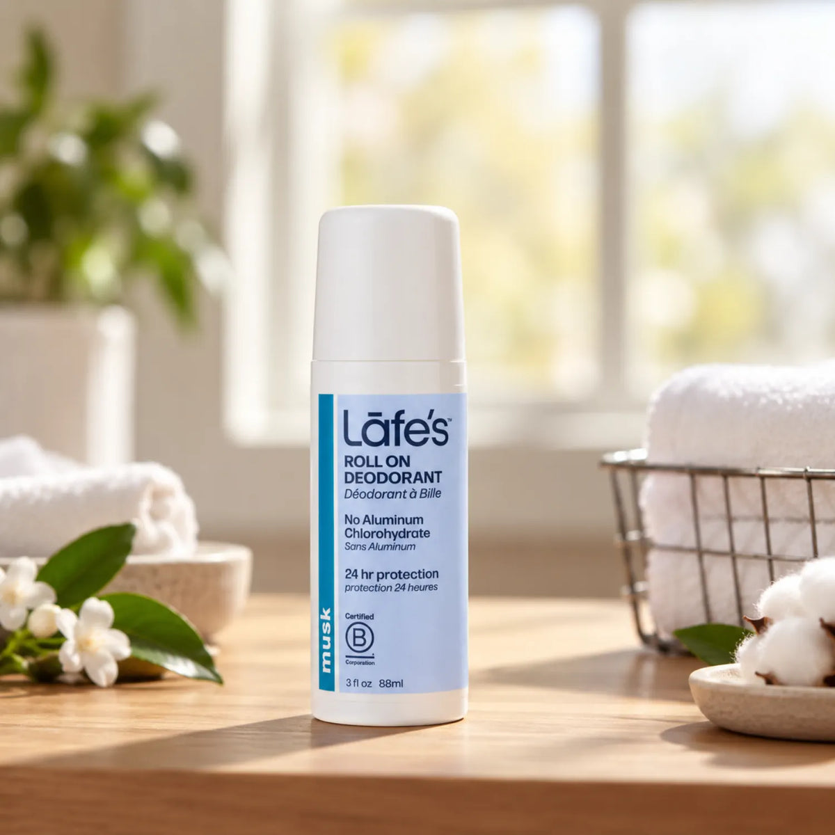LAFE'S Desodorante Natural Roll-On Sin Fragancia 3 oz | Protección contra el mal olor | Sin aluminio clorhidrato | Ingredientes naturales y orgánicos | Desodorante natural