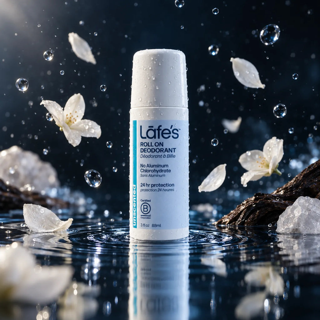 LAFE'S Desodorante Natural Roll-On Sin Fragancia 3 oz | Protección contra el mal olor | Sin aluminio clorhidrato | Ingredientes naturales y orgánicos | Desodorante natural