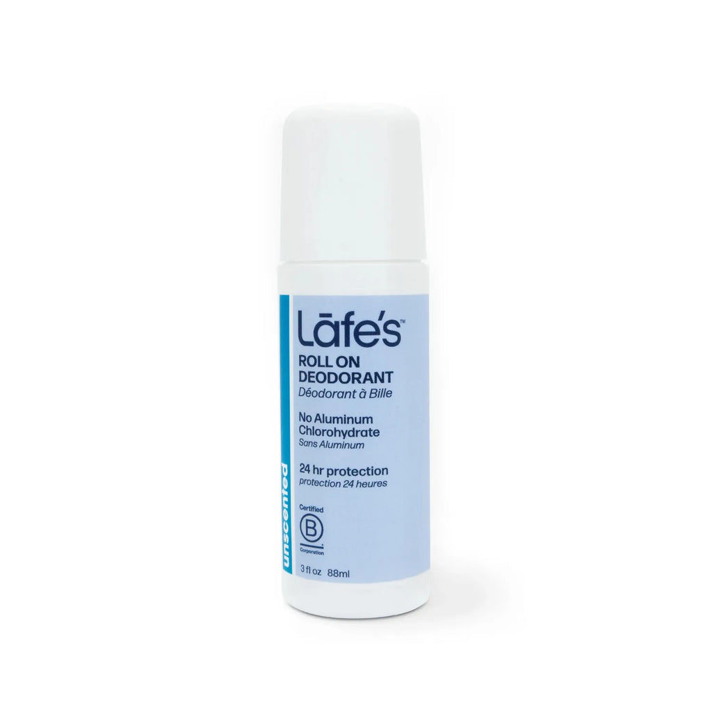 LAFE'S Desodorante Natural Roll-On Sin Fragancia 3 oz | Protección contra el mal olor | Sin aluminio clorhidrato | Ingredientes naturales y orgánicos | Desodorante natural