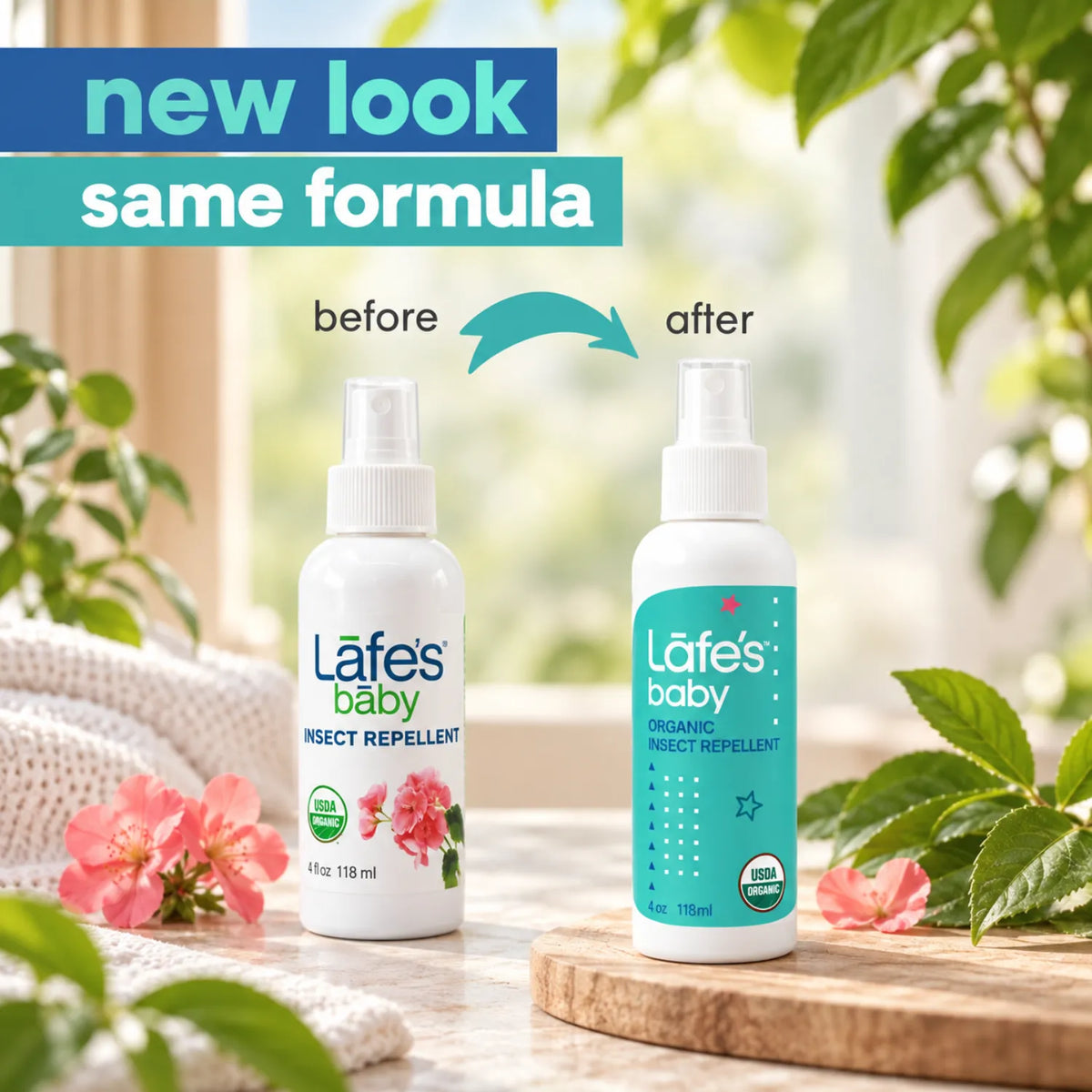 LAFE'S Repelente Natural de Insectos para Bebés 4 oz / 118 ml | Protección natural contra mosquitos y garrapatas | 97% de ingredientes orgánicos certificados | Sin DEET ni citronela | Repelente de insectos