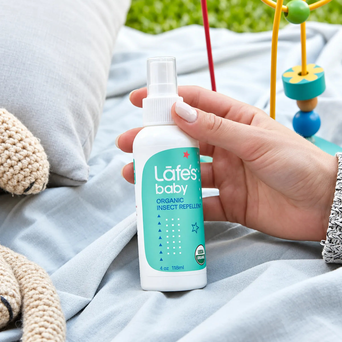 LAFE'S Repelente Natural de Insectos para Bebés 4 oz / 118 ml | Protección natural contra mosquitos y garrapatas | 97% de ingredientes orgánicos certificados | Sin DEET ni citronela | Repelente de insectos