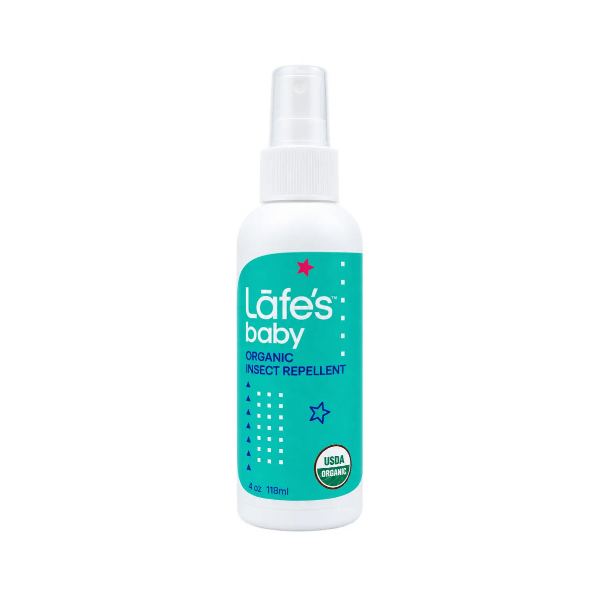 LAFE'S Repelente Natural de Insectos para Bebés 4 oz / 118 ml | Protección natural contra mosquitos y garrapatas | 97% de ingredientes orgánicos certificados | Sin DEET ni citronela | Repelente de insectos