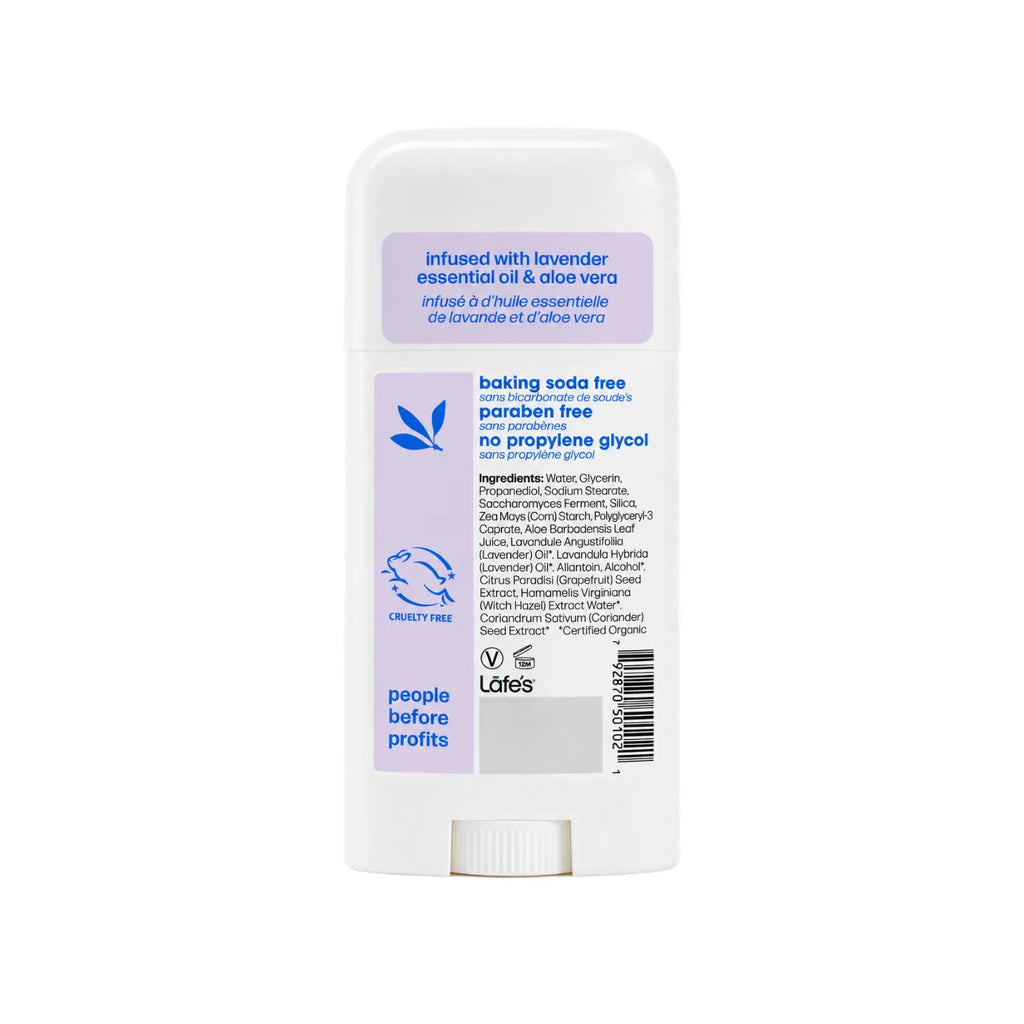 LAFE'S Desodorante Natural en Barra Lavanda + Aloe 2.25 oz | Protección contra el mal olor | Sin aluminio clorhidrato | Ingredientes naturales y orgánicos | Desodorante natural