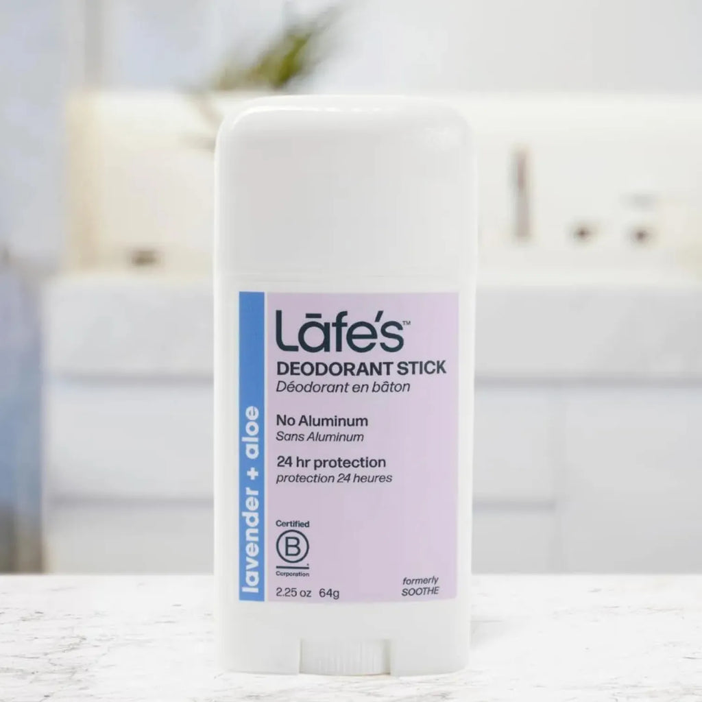 LAFE'S Desodorante Natural en Barra Lavanda + Aloe 2.25 oz | Protección contra el mal olor | Sin aluminio clorhidrato | Ingredientes naturales y orgánicos | Desodorante natural