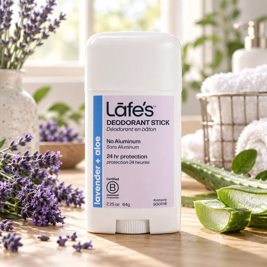 LAFE'S Desodorante Natural en Barra Lavanda + Aloe 2.25 oz | Protección contra el mal olor | Sin aluminio clorhidrato | Ingredientes naturales y orgánicos | Desodorante natural