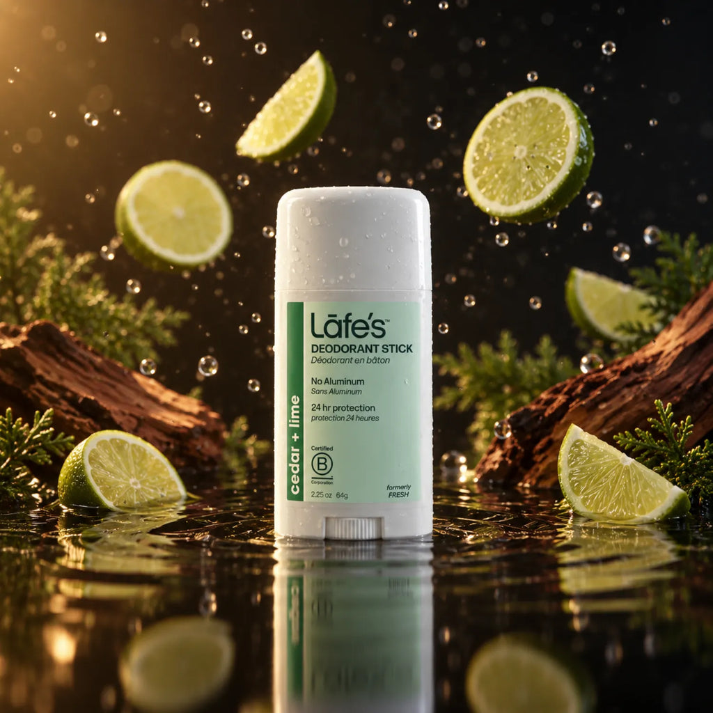 LAFE'S Desodorante Natural en Barra Cedro + Lima 2.25 oz | Protección contra el mal olor | Sin aluminio clorhidrato | Ingredientes naturales y orgánicos | Desodorante natural