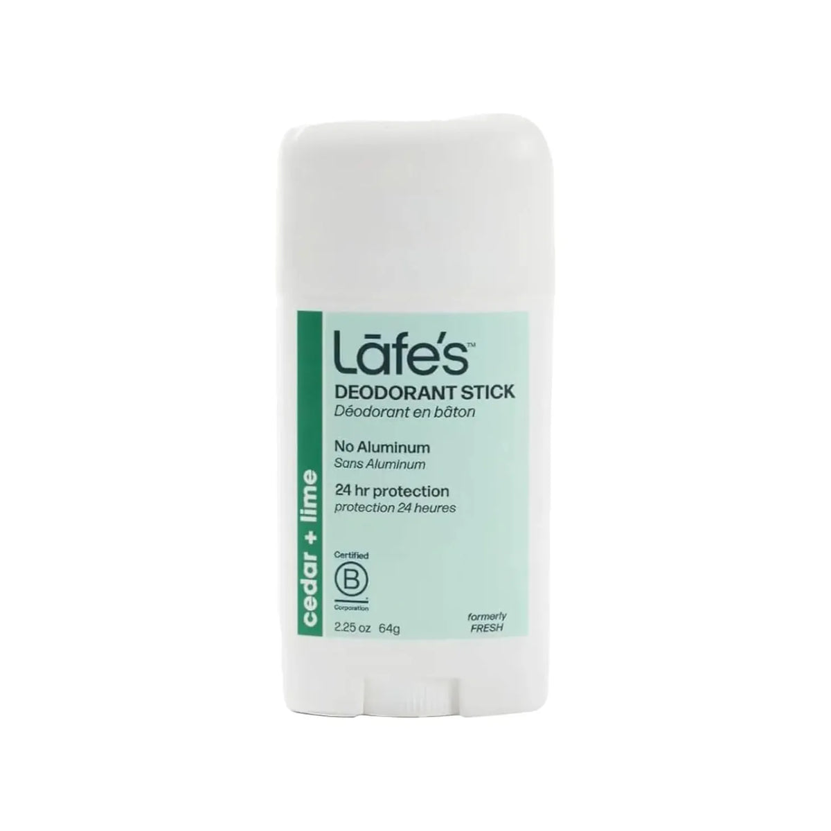 LAFE'S Desodorante Natural en Barra Cedro + Lima 2.25 oz | Protección contra el mal olor | Sin aluminio clorhidrato | Ingredientes naturales y orgánicos | Desodorante natural
