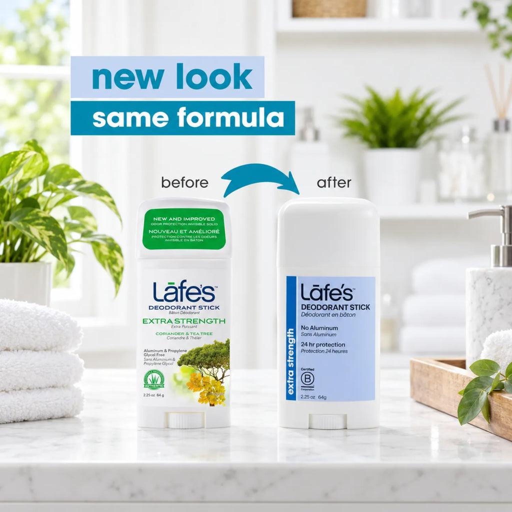 LAFE'S Desodorante Natural en Barra Extra Fuerte 2.25 oz | Protección contra el mal olor hasta 24 horas | Sin aluminio ni bicarbonato de sodio | Ingredientes naturales y orgánicos | Desodorante natural