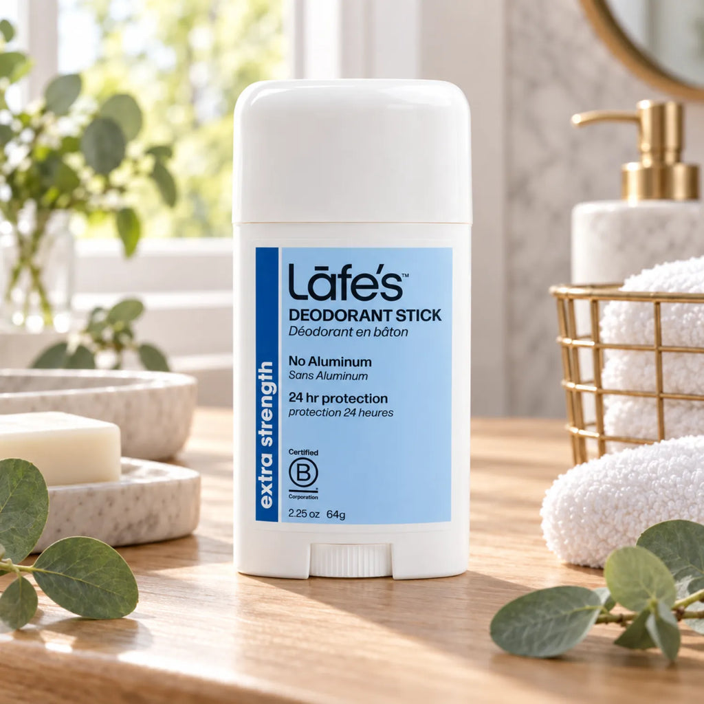 LAFE'S Desodorante Natural en Barra Extra Fuerte 2.25 oz | Protección contra el mal olor hasta 24 horas | Sin aluminio ni bicarbonato de sodio | Ingredientes naturales y orgánicos | Desodorante natural