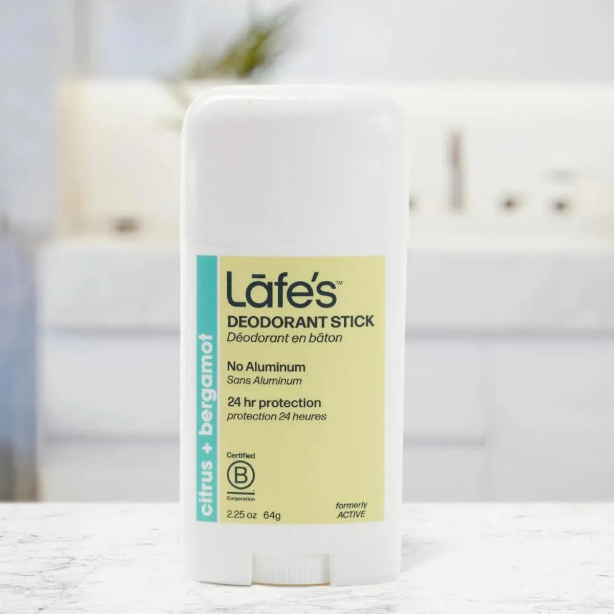 LAFE'S Desodorante Natural en Barra Citrus + Bergamota 2.25 oz | Protección contra el mal olor | Sin aluminio clorhidrato | Ingredientes naturales y orgánicos | Desodorante natural