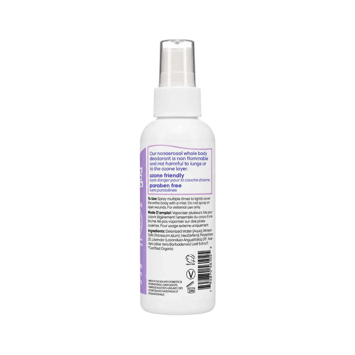 LAFE'S Desodorante Corporal Natural Lavanda + Aloe 4 oz / 118 ml | Protección natural contra el mal olor | Con minerales y aloe vera orgánico | Sin aluminio ni químicos agresivos | Desodorante corporal natural