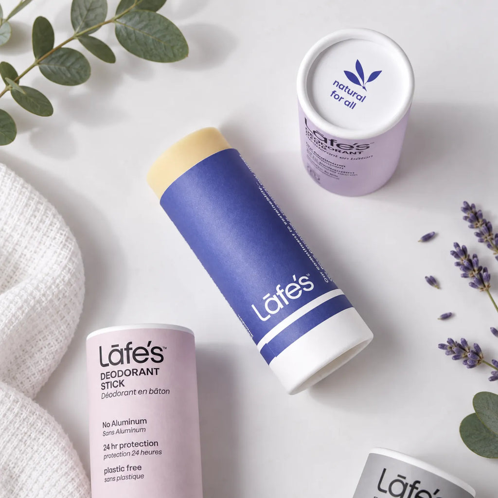 LAFE'S Desodorante Natural en Barra de Papel Lavanda + Aloe 2.25 oz | Protección contra el mal olor por 24 horas | Sin aluminio ni bicarbonato de sodio | Ingredientes naturales y orgánicos | Desodorante vegano
