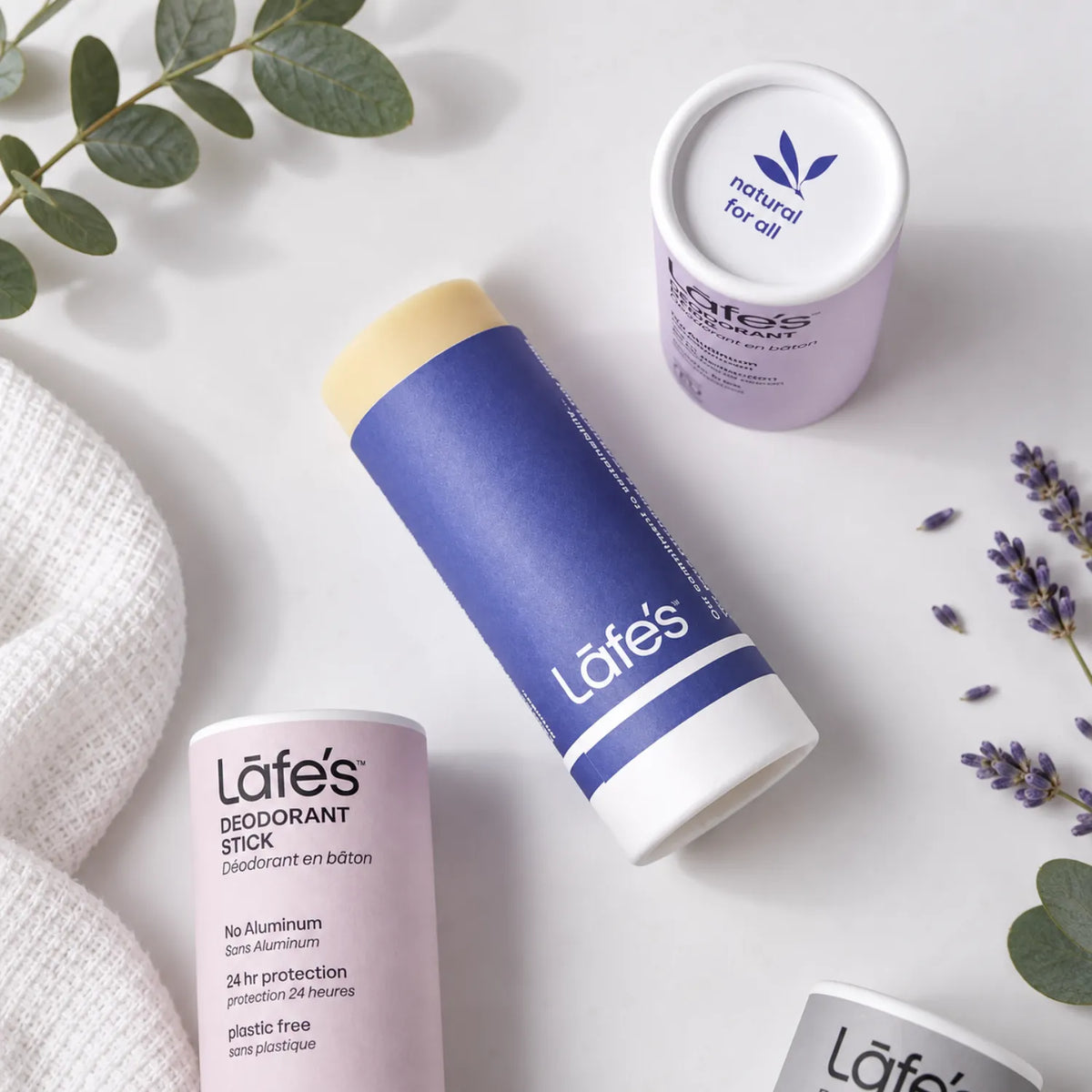 LAFE'S Desodorante Natural en Barra de Papel Lavanda + Aloe 2.25 oz | Protección contra el mal olor por 24 horas | Sin aluminio ni bicarbonato de sodio | Ingredientes naturales y orgánicos | Desodorante vegano