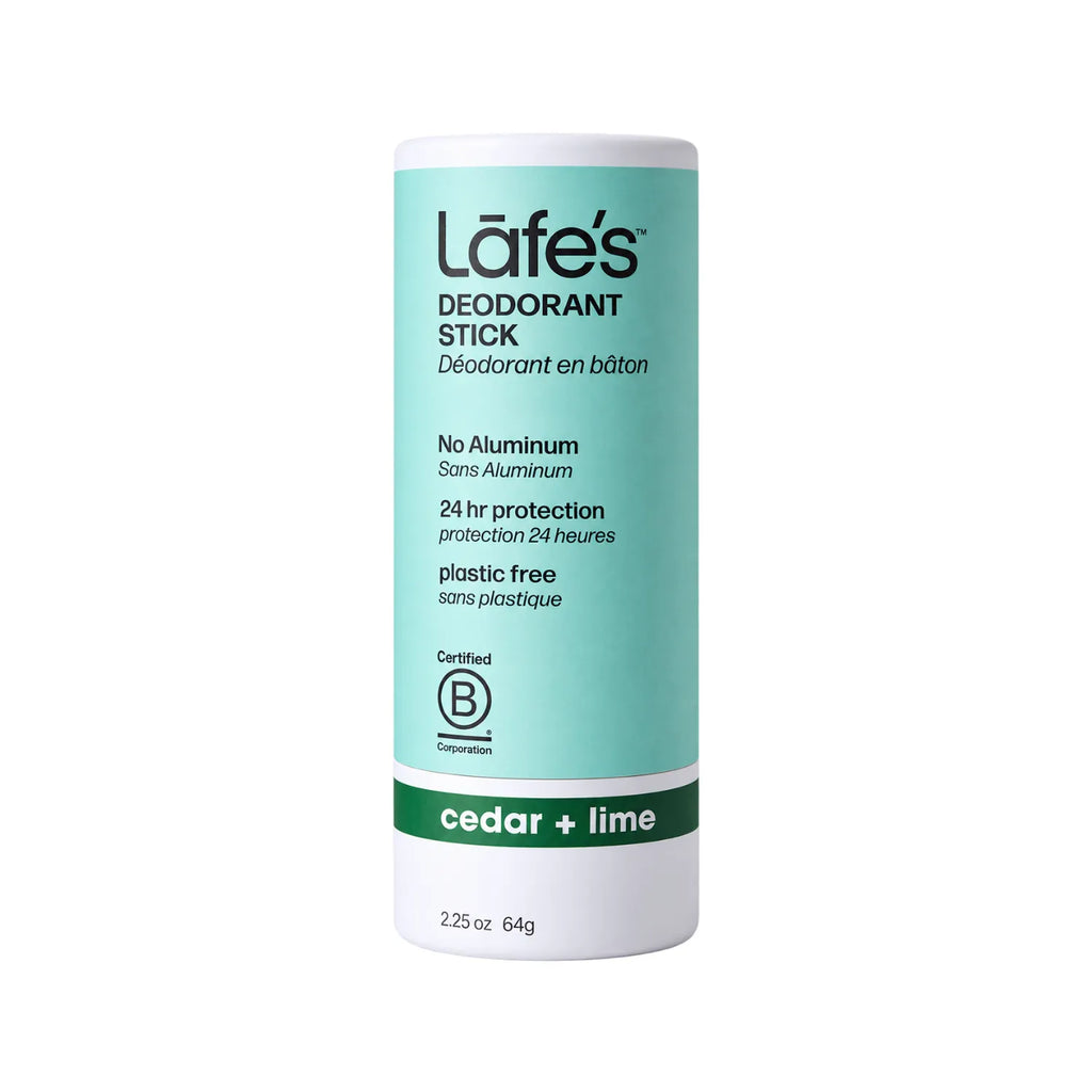 LAFE'S Desodorante Natural en Barra de Papel Cedro + Lima 2.25 oz | Protección contra el mal olor por 24 horas | Sin aluminio ni bicarbonato de sodio | Ingredientes naturales y orgánicos | Desodorante vegano